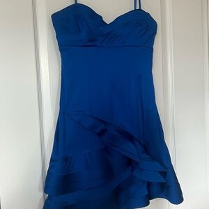 BCBC MAXAZRIA Elegant Blue Strapless Dress
